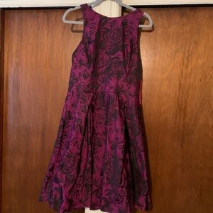 Betsey Johnson sz 12 purple & black rose pattern